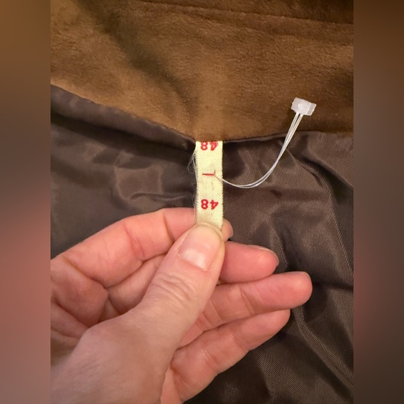 Vintage Brown Suede Leather Trench Coat Belted Long Jacket Size 48 small s - Picture 9 of 13